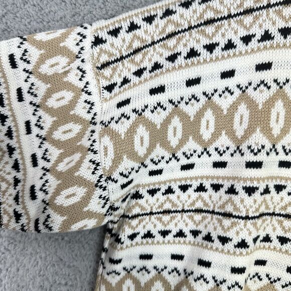 Vintage 90s Made in USA Short Sleeve Knit‎ Sweater L – Retro Geometric Pattern - Picture 6 of 11